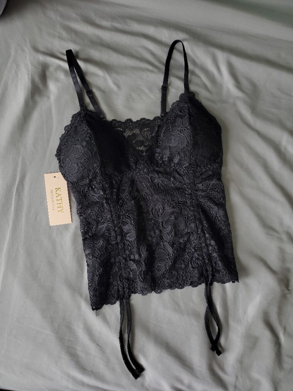 Kathy Black Lace Bustier Camisole